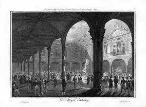 Stock Market Prints: The Royal Exchange, London, 1804. Artist: Walker