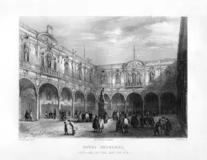 Stock Market Prints: The Royal Exchange, London, 19th century. Artist: J Woods