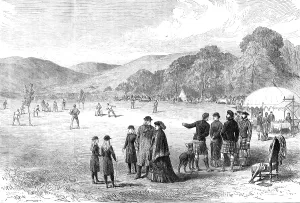 Cricketers Prints: The Royal Family in the Highlands: cricket-match at Balmoral - Balmoral against Abergeldie