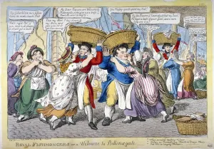 Fishmonger Prints: Royal fishmongers, or a welcome to Billingsgate, 1816. Artist: C Williams