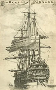 Galleon Prints: The Royal George, 1756. Creator: Unknown