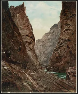 Photochrom Prints: Royal Gorge, Canyon of the Arkansas, Colorado, c1898. Creator: William H. Jackson