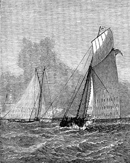 Yachts Prints: Royal Halifax (Nova Scotia) Yacht Club Race, 1873. Creator: Unknown