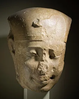 30th Dynasty Prints: Royal Head, Possibly King Nectanebo I, 380-363 B.C.. Creator: Unknown