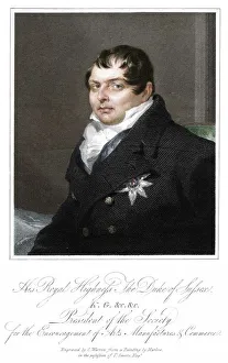His Royal Highness the Duke of Sussex, 19th century. Artist: C Warren His Royal Highness the Duke of Sussex, 19th century. Artist: C Warren
