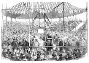 Marquee Prints: His Royal Highness the Prince of Wales laying the first stone of the Lambeth School of Art