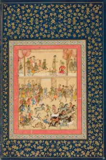 Persia Prints: Royal Horse Inspection, Safavid dynasty (1501-1722), late 17th century. Creator: Unknown