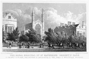 Tombleson Prints: The Royal Hospital of St Katherine, Regents Park, London, 1827. Artist: William Tombleson