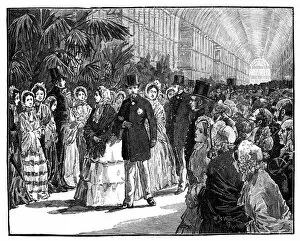 Royal and Imperial visit to the Crystal Palace, 1850s, (c1888).Artist: William Barnes Wollen