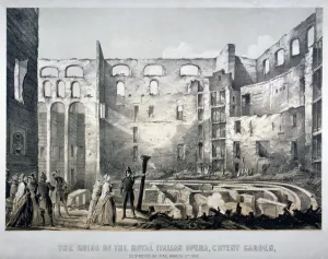 Fire Damage Prints: Royal Italian Opera House, Covent Garden, London, 1856