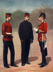 Infantry Prints: The Royal Lancasters: Lieutenant, Captain, Adjutant, 1900. Creator: Gregory & Co