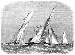 Yachts Prints: Royal London Yacht Club match - the Sphinx and Volante rounding at Southend