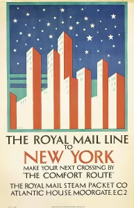 Art Deco Prints: The Royal Mail Line to New York, c1925. Creator: Taylor, Horace (1881-1934)