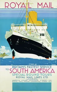 Communication Design Prints: Royal Mail to South America, c1930. Creator: Shoesmith, Kenneth Denton (1890-1939)