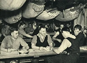 Mess Deck Prints: Royal Marines on their mess deck on board a ship, World War II, c1939-c1943 (1944)
