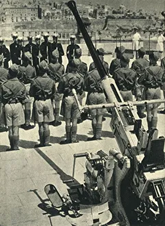 Royal Marines at the parade celebrating the successful defence of Malta, World War II Royal Marines at the parade celebrating the successful defence of Malta, World War II