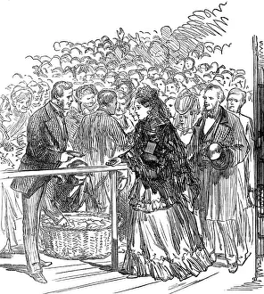 Saxe Coburg And Gotha Duke Of Prints: The Royal Marriage: distribution of bride-cake in Edinburgh, 1874. Creator: Unknown