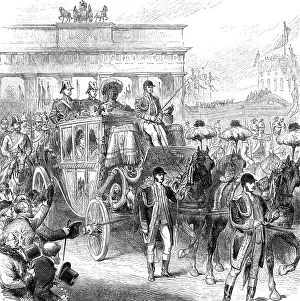 Simpson W Prints: Royal Marriage - state entry of the bride into Berlin: procession passing the Brandenburg Gate