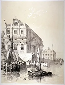 Hawksmoor Prints: The Royal Naval Hospital, Greenwich, London, 1838