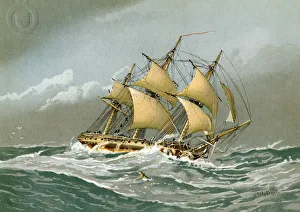 Chas Rathbone Low Collection: A Royal Navy 28 gun frigate, c1794 (c1890-c1893). Artist: William Frederick Mitchell