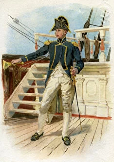 Print Collector22 Gallery: Royal Navy Post Captain, 18th century (c1890-c1893)