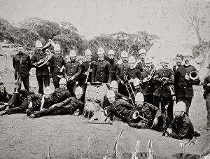 Barney Prints: Royal NSW Regiment of Artillery band members, Middle Head, c1880s. Creator: Murphy
