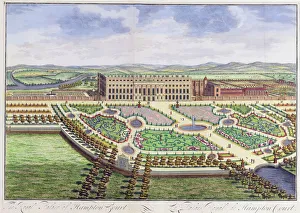 Hampton Court Prints: The Royal Palace of Hampton Court, London, 1730. Artist: Johannes Kip