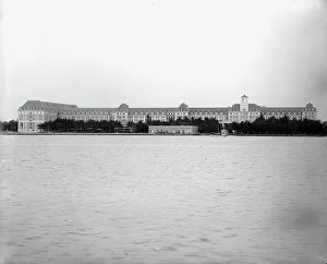 Gilded Age Prints: Royal Poinciana Hotel from wharf, Palm Beach, Fla. 1902. Creator: Unknown