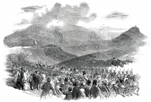 The Royal Procession to Holyrood, 1850. Creator: Ebenezer Landells