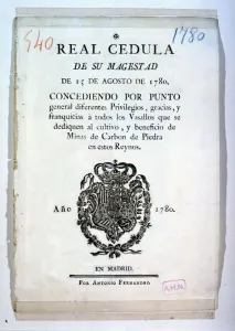 Coal Prints: Royal Proclamation of King Charles III, 1780, privileges of the Crown to the vassals