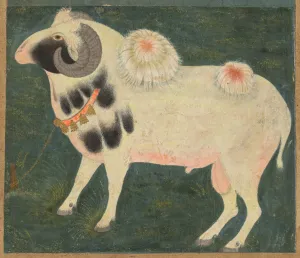 A royal ram with a gold chain, c. 1585; border added probably 1700s. Creator: Unknown