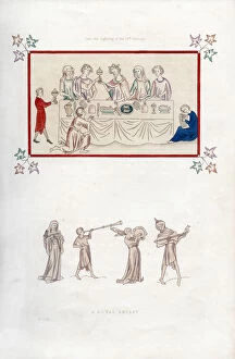 Henry Shaw Gallery: A royal repast, early 14th century, (1843).Artist: Henry Shaw