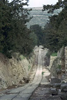 Minoan Gallery: The Royal Road leading to the Minoan palace at Knossos, 15th century BC
