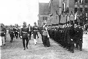 Inspecting Prints: A royal salute: Queen Victoria of Sweden visiting her regiment