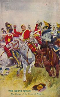 R Caton Woodville Gallery: The Royal Scots Greys. The Charge of the Greys at Waterloo, 1815, (1939)