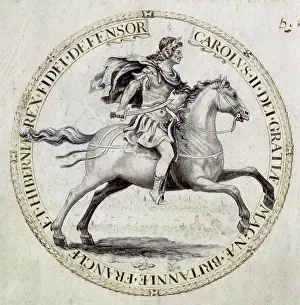 Royal seal of Charles II, 1662. Creator: Unknown