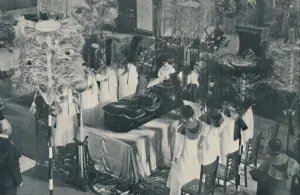 Our Wonderful World Prints: Royal State and Panoply of Priceless Feathers for the Last of His Line, c1935. Artist