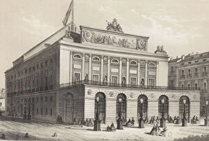 Royal Theather in Madrid, promoted by Elizabeth II and ended in October 1850, engraving 1870
