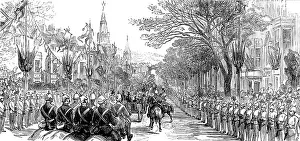 Welcoming Party Prints: The Royal Visit to Swansea: the procession passing down Walter-Road