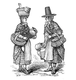 Aprons Prints: The Royal Visit to Swansea: Swansea market women, 1881. Creator: Unknown