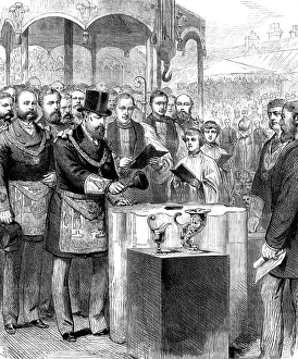 Pulley Prints: Royal Visit to Truro: the Prince of Wales laying the corner-stone of Truro Cathedral