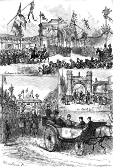 Albert Victor Christian Prince Prints: The Royal Visit to Truro: the Triumphal Arches, 1880. Creator: Unknown