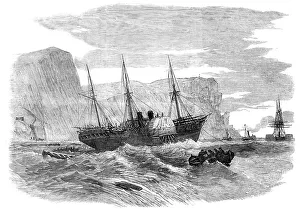Mail Steamer Prints: The Royal West India Mail Steamer Tyne on shore at St