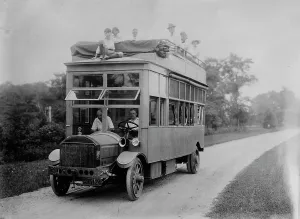 Two Decker Prints: R.R. Conklin's auto bus, between c1910 and c1915. Creator: Bain News Service