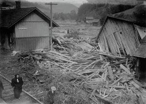 Failed Prints: RR Station, Costello, After Flood, between c1910 and c1915. Creator: Bain News Service
