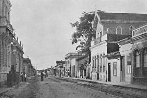 Tram Line Prints: Rua 7 de Abril, 1895. Artist: Carlos Hoenen Successores
