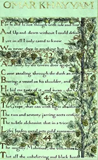 The Rubaiyat of Omar Khayyam, the English version, 1859. Creator: William Morris