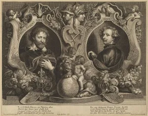 Caduceus Prints: Rubens and van Dyck, a Double Portrait. Creator: Paulus Pontius