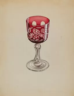 Ruby Case-Glass Goblet, c. 1936. Creator: Robert Stewart