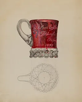 Albert Eyth Gallery: Ruby Mug, c. 1936. Creator: Albert Eyth